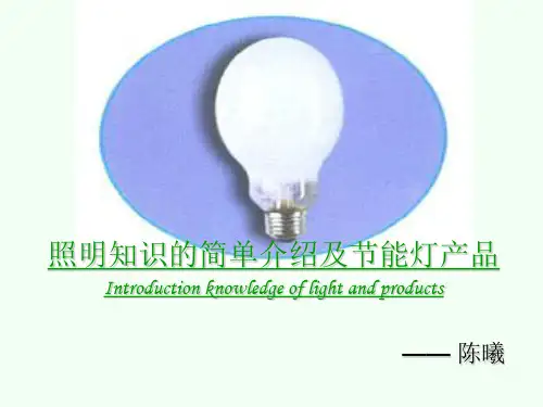 照明知识的简单介绍及节能灯产品幻灯片PPT