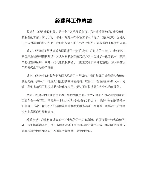 经建科工作总结