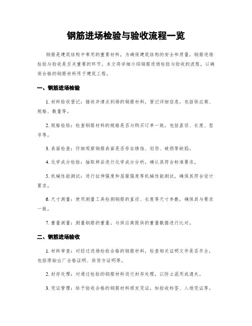 钢筋进场检验与验收流程一览