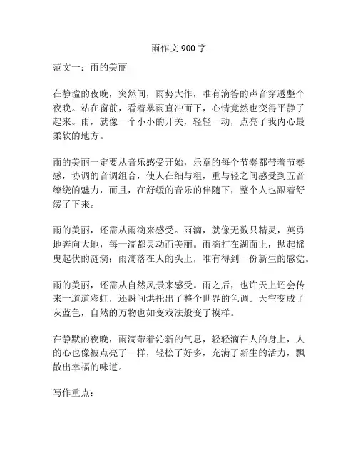 雨作文900字