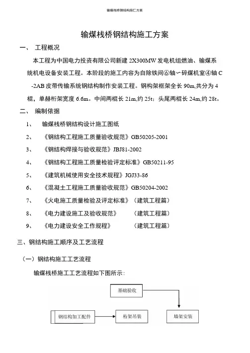 输煤栈桥钢结构施工方案