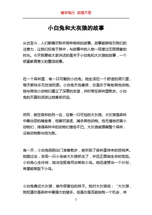 小白兔和大灰狼的故事