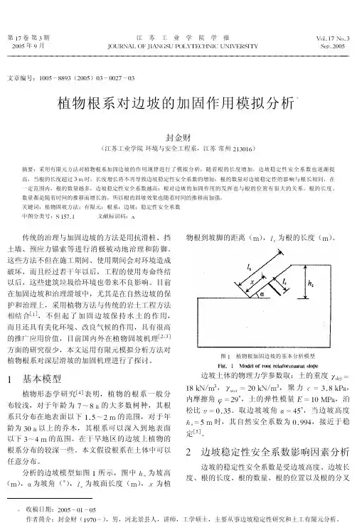 （论文）植物根系对边坡的加固作用...
