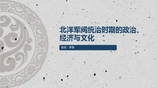 高中历史人教统编版必修上册北洋军阀时期的经济、政治文化ppt课件