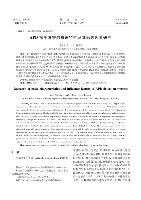 APD探测系统的噪声特性及其影响因素研究