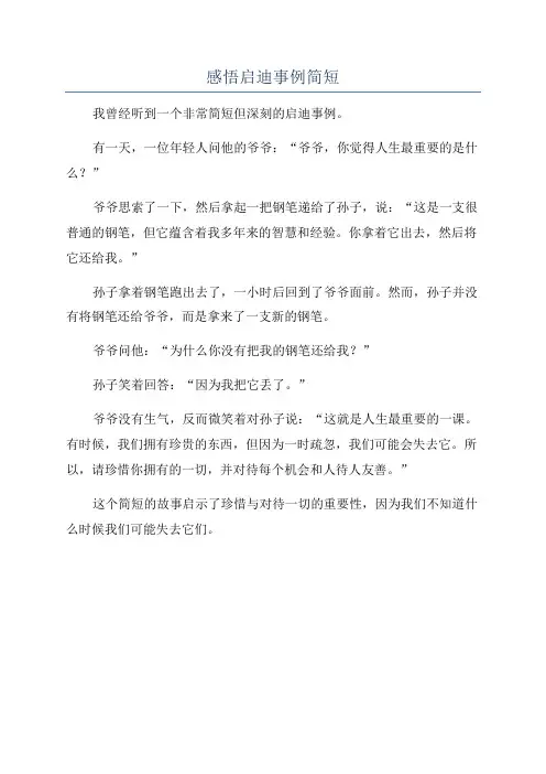感悟启迪事例简短