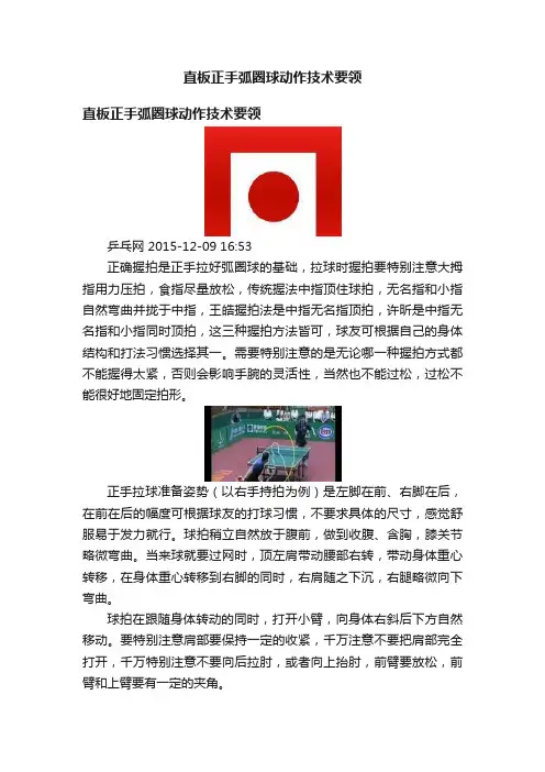 直板正手弧圈球动作技术要领
