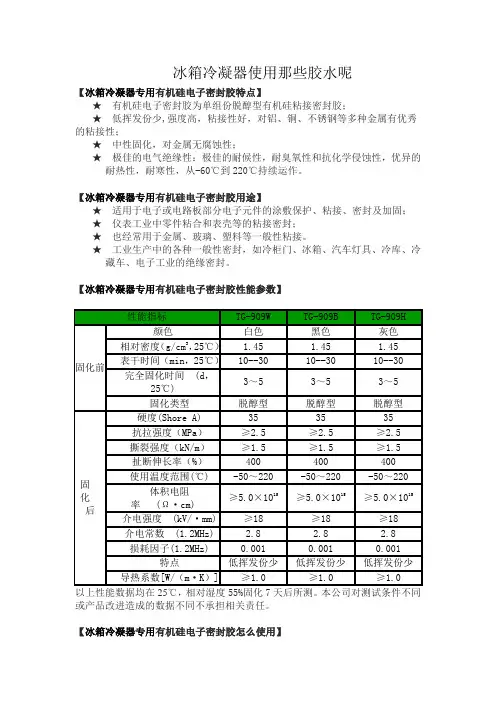 冰箱冷凝器使用那些胶水呢