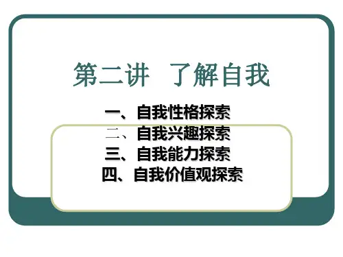 第二讲  了解自我