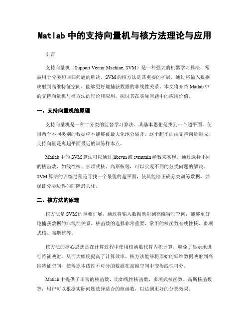 Matlab中的支持向量机与核方法理论与应用