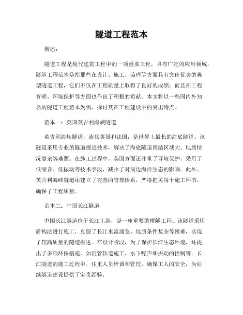 隧道工程范本