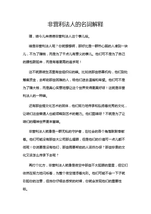 非营利法人的名词解释
