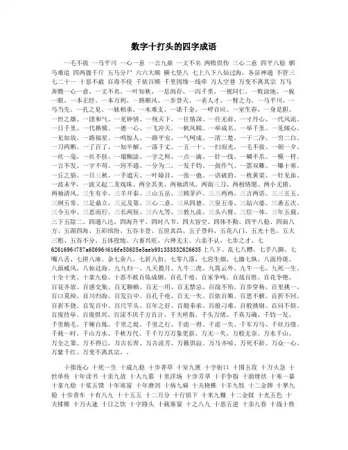 数字十打头的四字成语