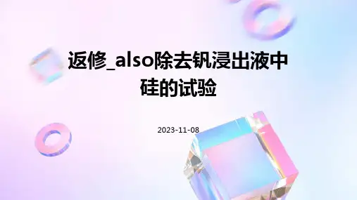返修_also除去钒浸出液中硅的试验