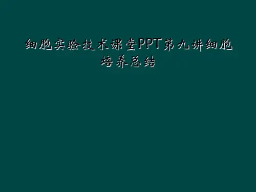 细胞实验技术课堂PPT第九讲细胞培养总结