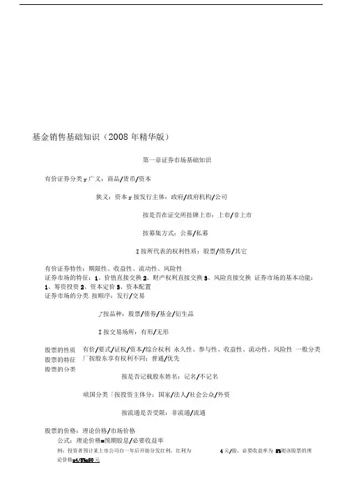 基金销售基础知识