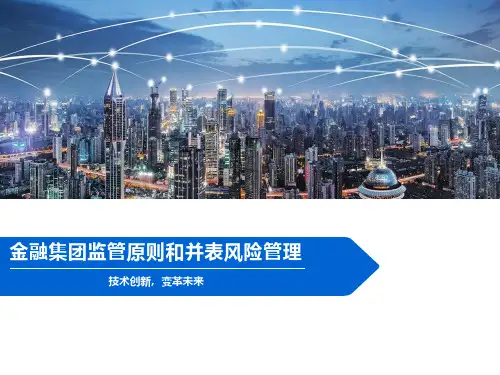 金融集团监管原则和并表风险管理