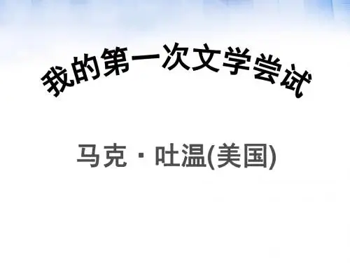 《我的第一次文学尝试》