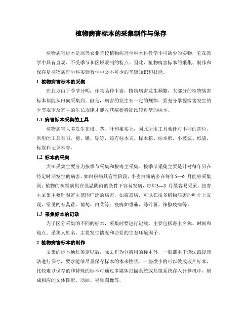 植物病害标本的采集制作与保存
