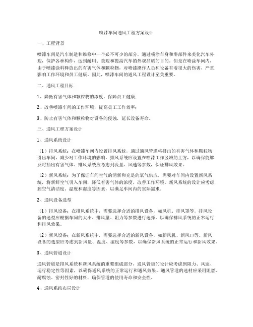 喷漆车间通风工程方案设计