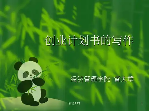 《创业计划书的写作》PPT课件