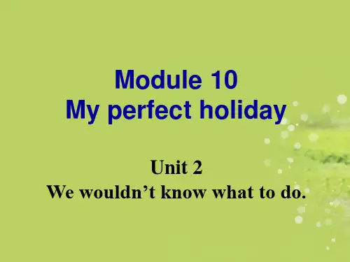 八年级英语下册《Module 10 My perfect holiday Unit 2 We wouldn’t know what to do》课件 外研版