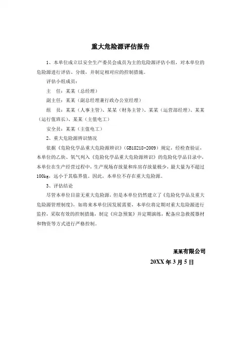 9.2重大危险源评估报告