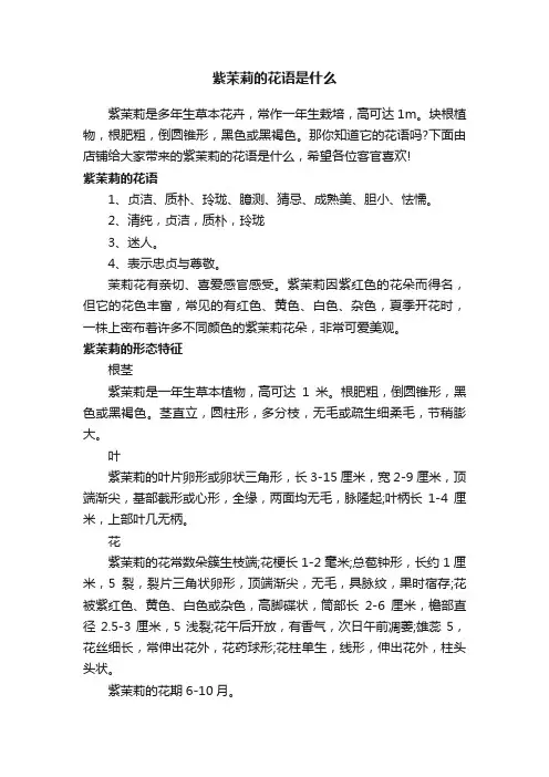 紫茉莉的花语是什么
