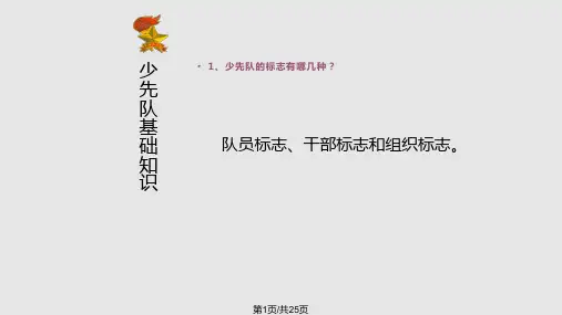 小学生少先队班队会PPT课件