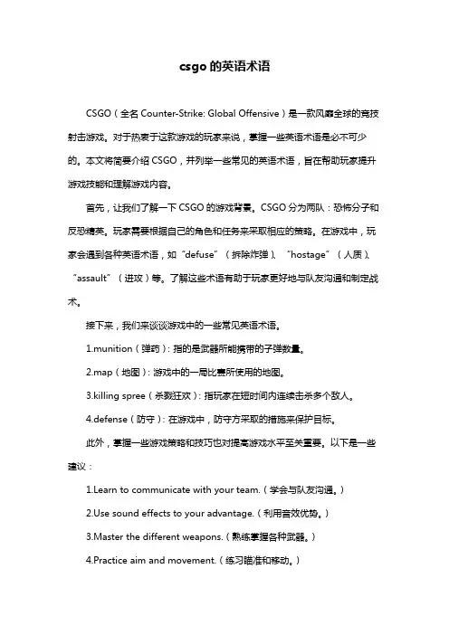 csgo的英语术语