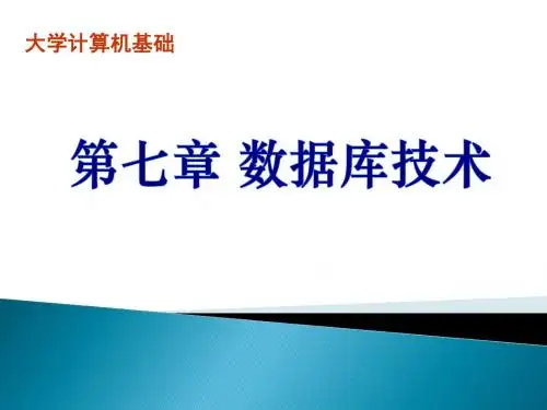 大学计算机基础之数据库基础教学课件