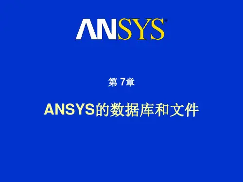 ANSYS 的数据库和文件