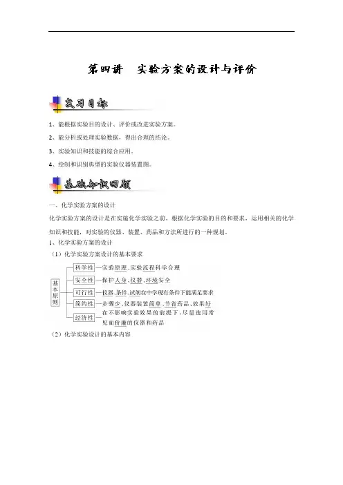 专题10-4 实验方案设计与评价讲-2018年高考化学一轮复