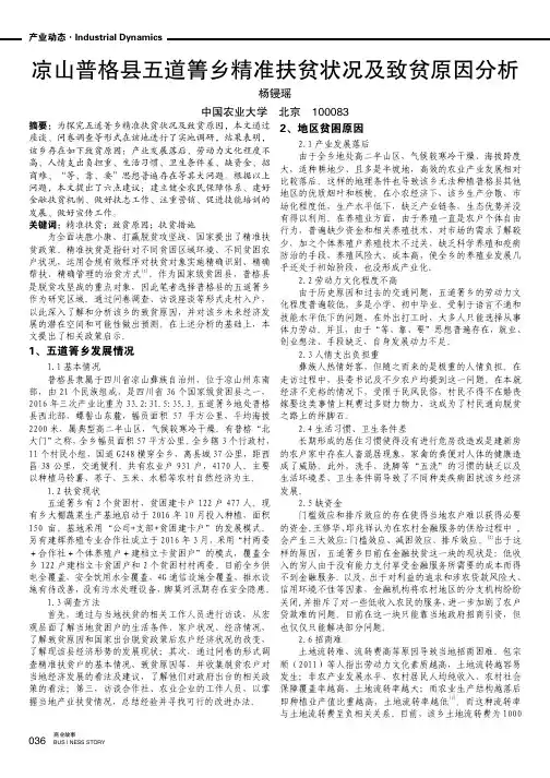 凉山普格县五道箐乡精准扶贫状况及致贫原因分析