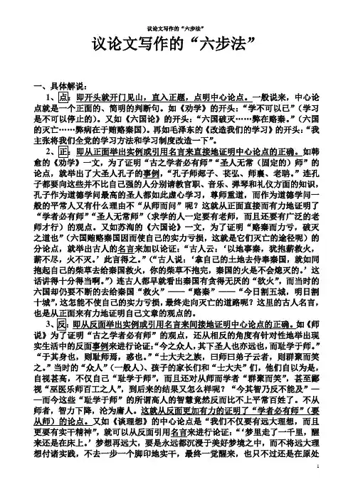 议论文写作的六步法