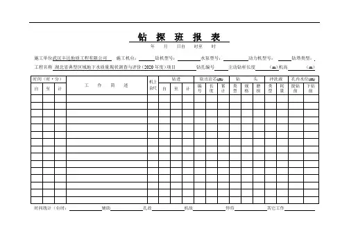 03钻探班报表