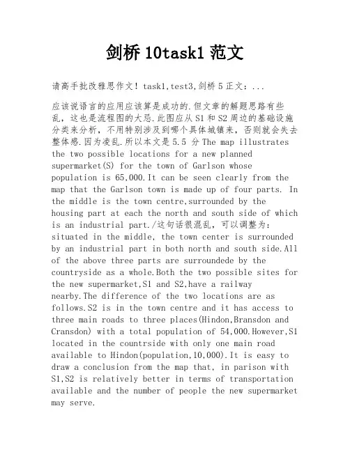 剑桥10task1范文