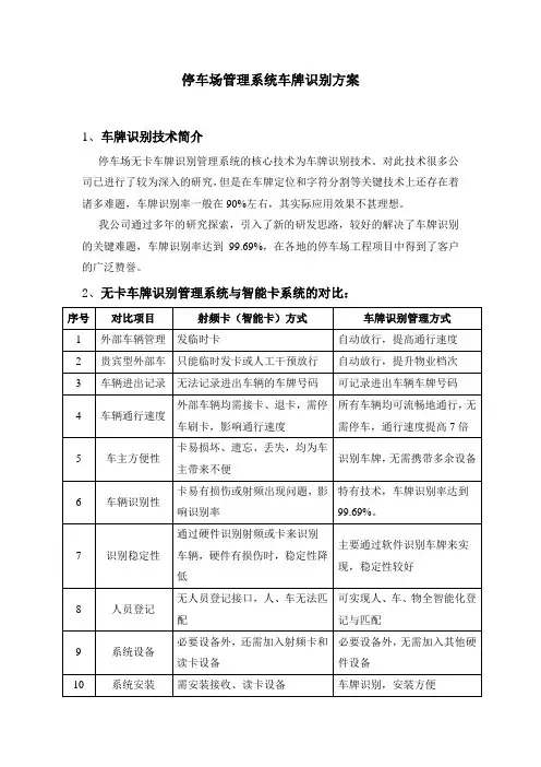 车牌识别智能停车场管理方案