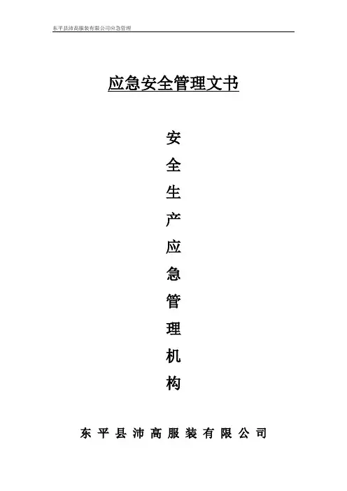 安全生产应急管理机构设立及职责
