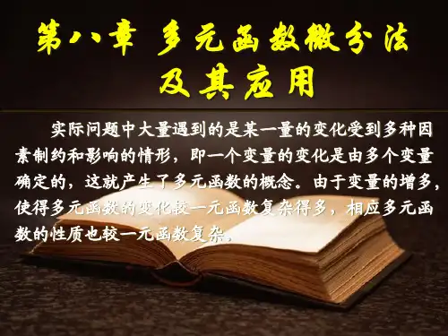 同济第三版-高数-(8.1) 第一节  多元函数的基本概念解析
