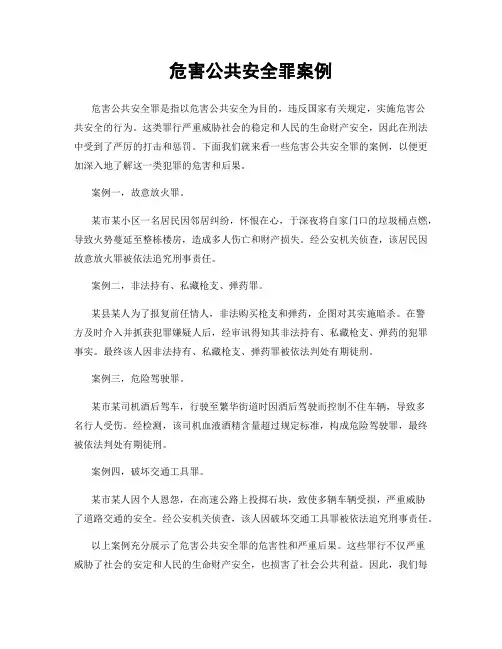 危害公共安全罪案例
