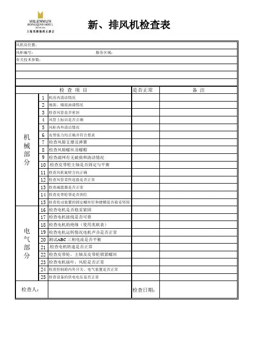 风机检查表