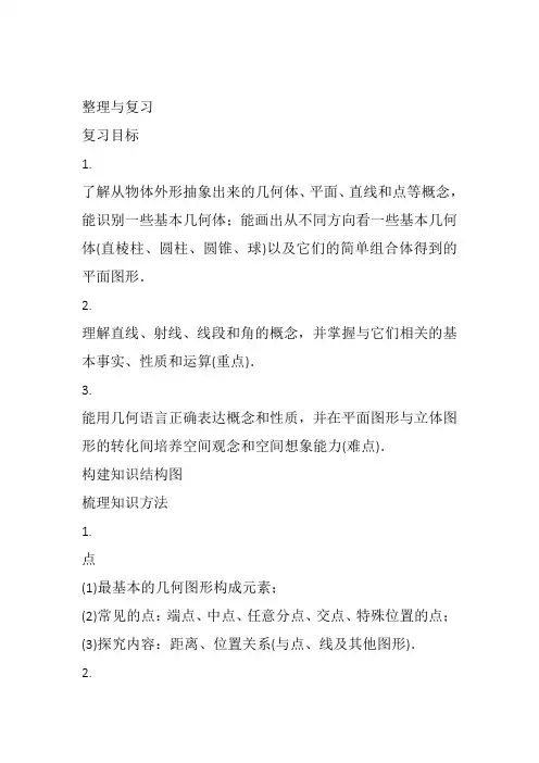 部审初中数学七年级上《构建知识体系》胡正丽教案教学设计 一等奖新名师优质公开课获奖比赛新课标人教.