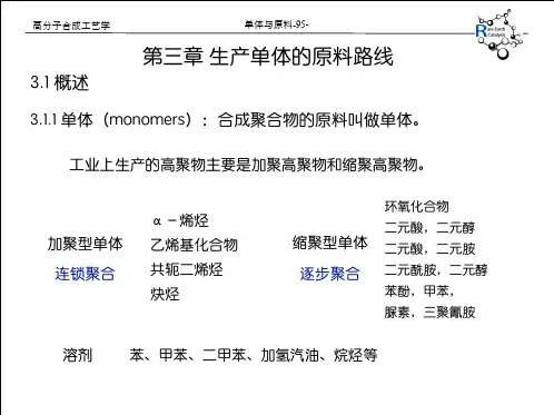 生产单体的原料路线