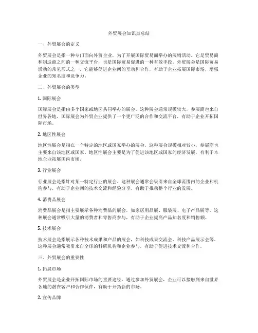 外贸展会知识点总结
