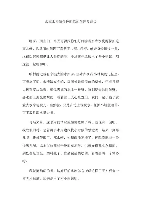 水库水资源保护面临的问题及建议