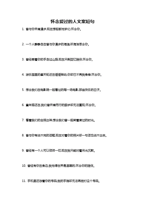 怀念爱过的人文案短句