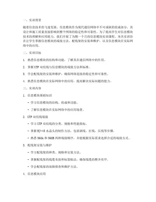 信息模块实训成果报告
