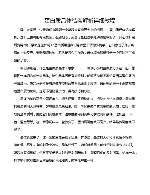 蛋白质晶体结构解析详细教程