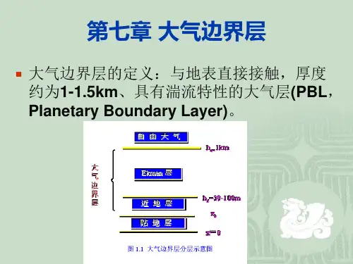 大气行星边界层第七章
